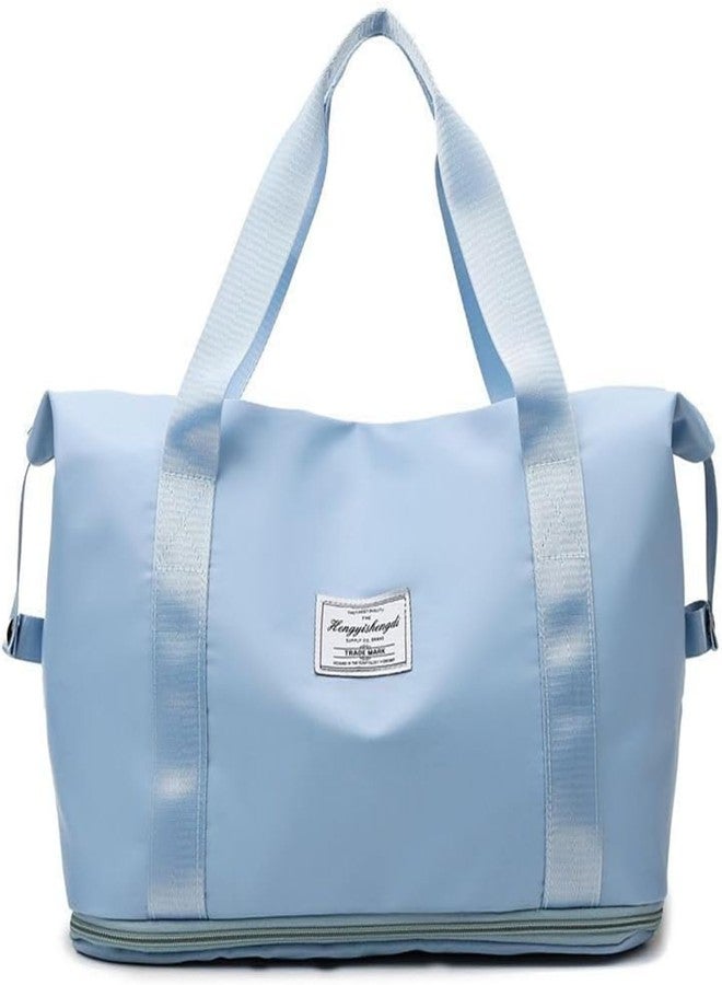 Flywind New Travel Duffle Bag, High Capacity Foldable Travel Duffel Bag Carry on Bag Gym Bag for Men and Women. (Light Blue) - Image 1